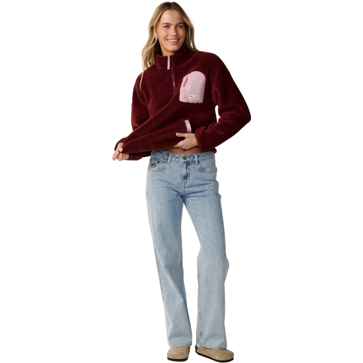 2026 Rip Curl Womens Party Wave Polar Zip Thru Fleece 0EFWFL - Dark Plum